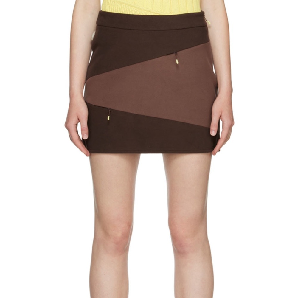 Daniëlle Cathari brown cotton mini skirt